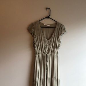 All in Favor - Sage, Long Vintage Dress